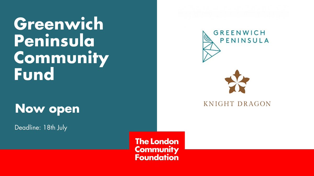🚨 Funding opportunity! 🚨

The Greenwich Peninsula Community Fund is now open for applications. Funding up to £20,000 available for community projects based in the Greenwich Peninsula.

📅 Application deadline: 18th July

londoncf.org.uk/grants/greenwi…

#Funding #GreenwichPeninsula
