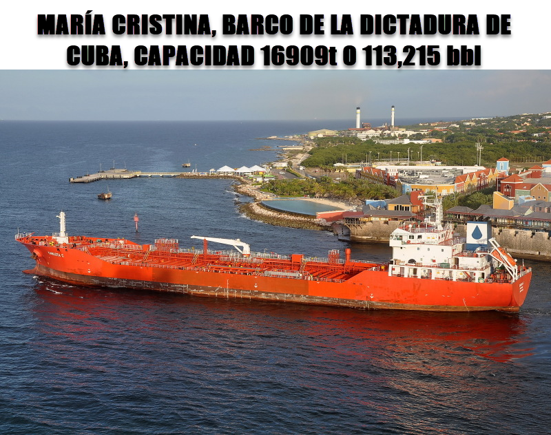 FlconEYES's tweet photo. MARIA CRISTINA 9502453

Tanquero de combustibles del régimen de #Cuba bajo el control del @PartidoPCC 

A esta hora arrimado en #PuntaCardon #Venezuela para llenar exclusas de preferenciados cortesía del tráfico con @PDVSA 

 #Now #Cuba #AIS #cubarcos #29May
#oilandgas #oil #Now #OOTT #AIS #Maritime #29May
