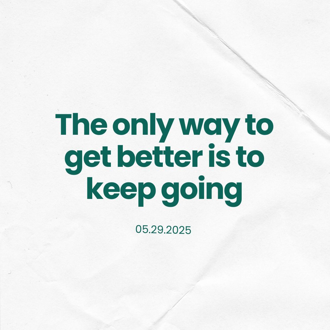 A little reminder this Thursday:
“The only way to get better is to keep going.” 💪✨
Whether you're tackling finals, projects, or just getting through the day, keep moving forward; you’ve got this. 

#CalPolyGrC#ThursdayThoughts #KeepGoing #AlmostThere #DesignYourFuture