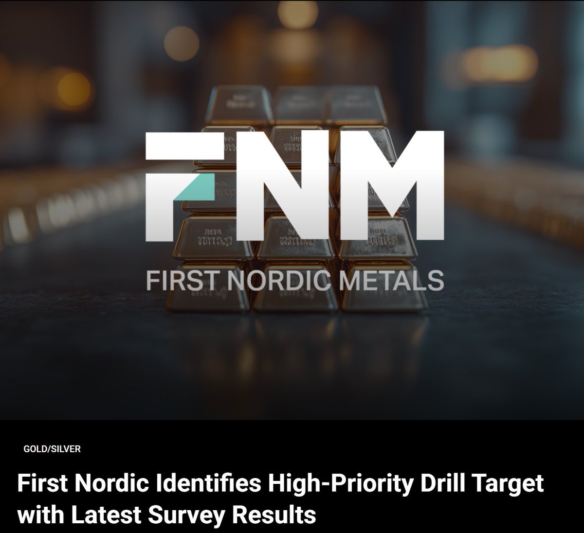 First Nordic Identifies High-Priority Drill Target with Latest Survey Results ⚒️ $FNM #GOLD 

▪️Latest bedrock analysis identifies high priority diamond drill target "Harpsund"
▪️5km anomaly, only 30km south of resource-stage Barsele project
▪️Diamond drilling to commence 2H 2025