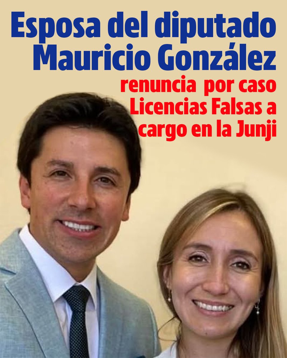 quitralko's tweet photo. ESPOSA DE DIP. MAURICIO GONZALEZ RENUNCIA A LA JUNJI POR  LICENCIAS FALSAS

Explicó los motivos luego que el nombre Valeria Paredes  por viajó al extranjero mientras se encontraba con licencia médica. debido a “una situación de salud mental que presentó en 2023". https://t.co/T6qub8zCsu