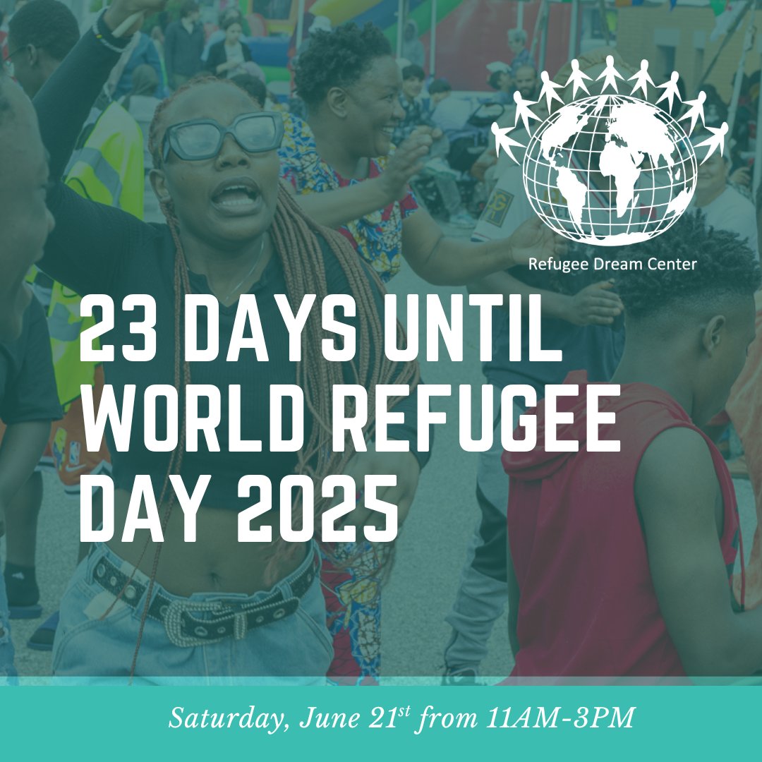 RefugeeDream's tweet image. We are 23 days away until the 2025 World Refugee Day Celebration at RDC! Mark your calendars to come enjoy the food, music, and performances. We are still in need of volunteers, if you would like to help out please email info@refugeedreamcenter.org or call 401-300-0544.