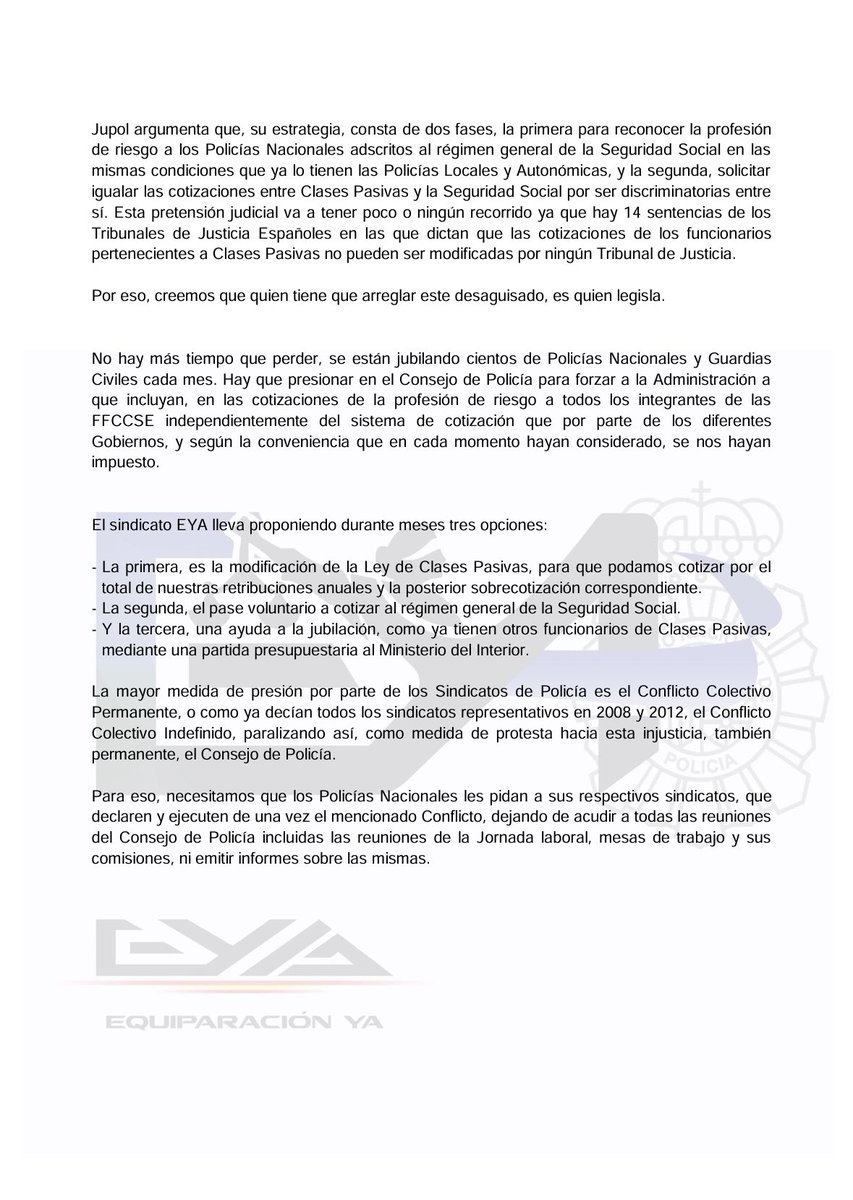EYAPolicia's tweet image. A continuación comunicado sobre la sentencia del Tribunal Supremo y la #Profesión de Riesgo #EquiparacionYa #ConflictoColectivo 

⚠️⚠️⚠️‼️
Hoy a las ⏰ 19:15
🎙️Entrevista al portavoz del sindicato EYA, hablando también sobre la sentencia 

⬇️⬇️⬇️⬇️⬇️

youtu.be/v_K7N45c4Kc