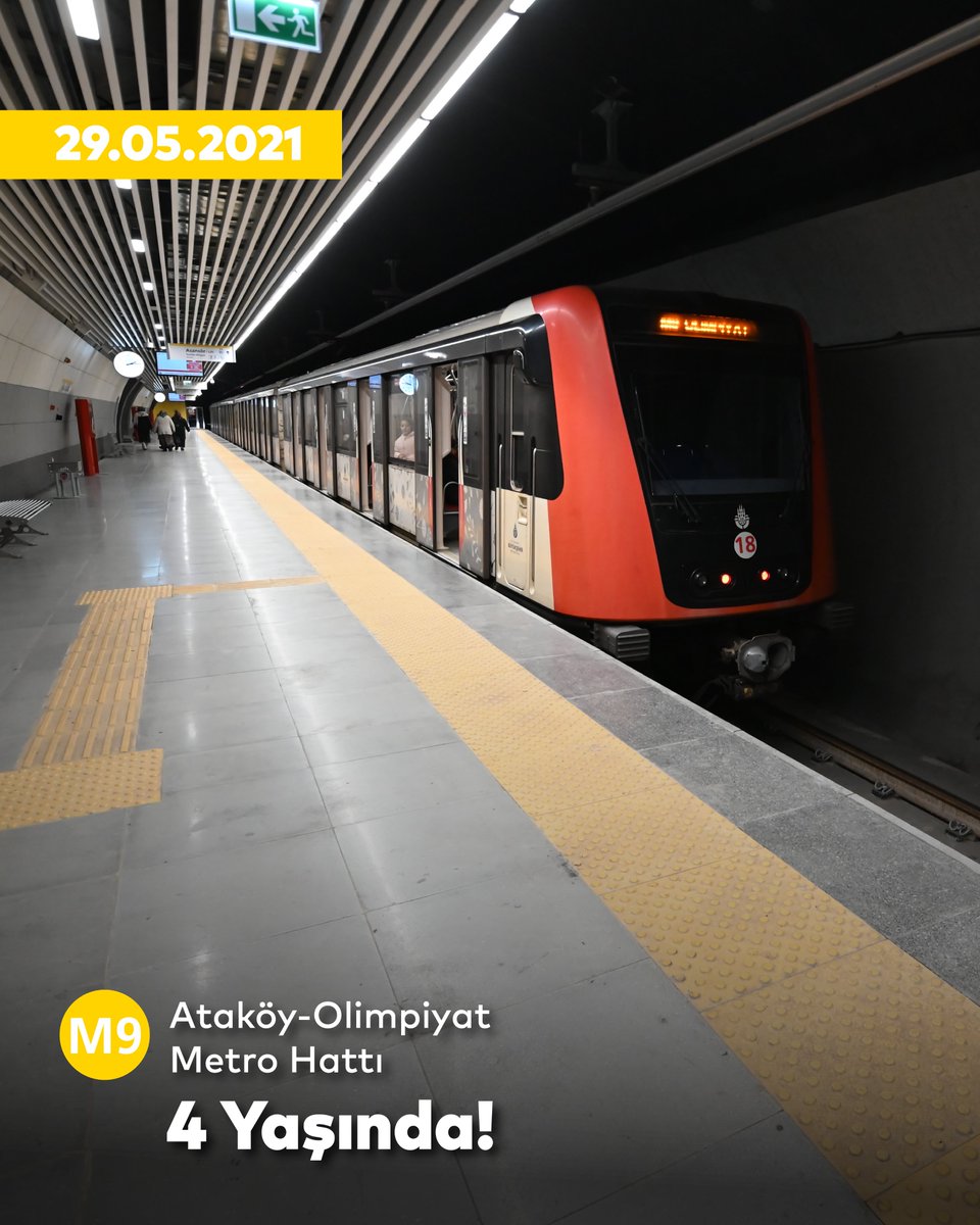🎉 M9 Ataköy–Olimpiyat Metro Hattı 4 yaşında!

29 Mayıs 2021’de hizmete giren M9 hattımız, son 4 yılda İstanbul’un ulaşım ağına önemli bir katkı sundu.

İstanbul’un iki önemli noktasını birbirine bağlayan bu hat, her gün binlerce yolcuyu güvenle ve konforla sevdiklerine