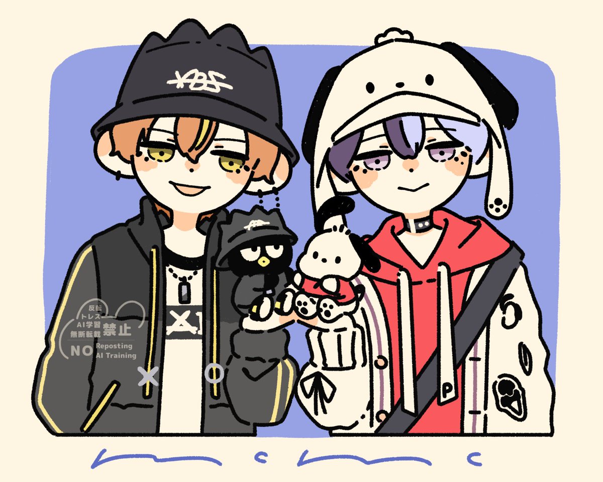 インスタでリクエスト貰って描いたPart.4

プロセカから彰人と冬弥、BADDOGSの2人！
バドドって略し方初めて知った、、、

好きだったイベントの衣装で！！

#プロセカ #prsk #BADDOGS #fanart