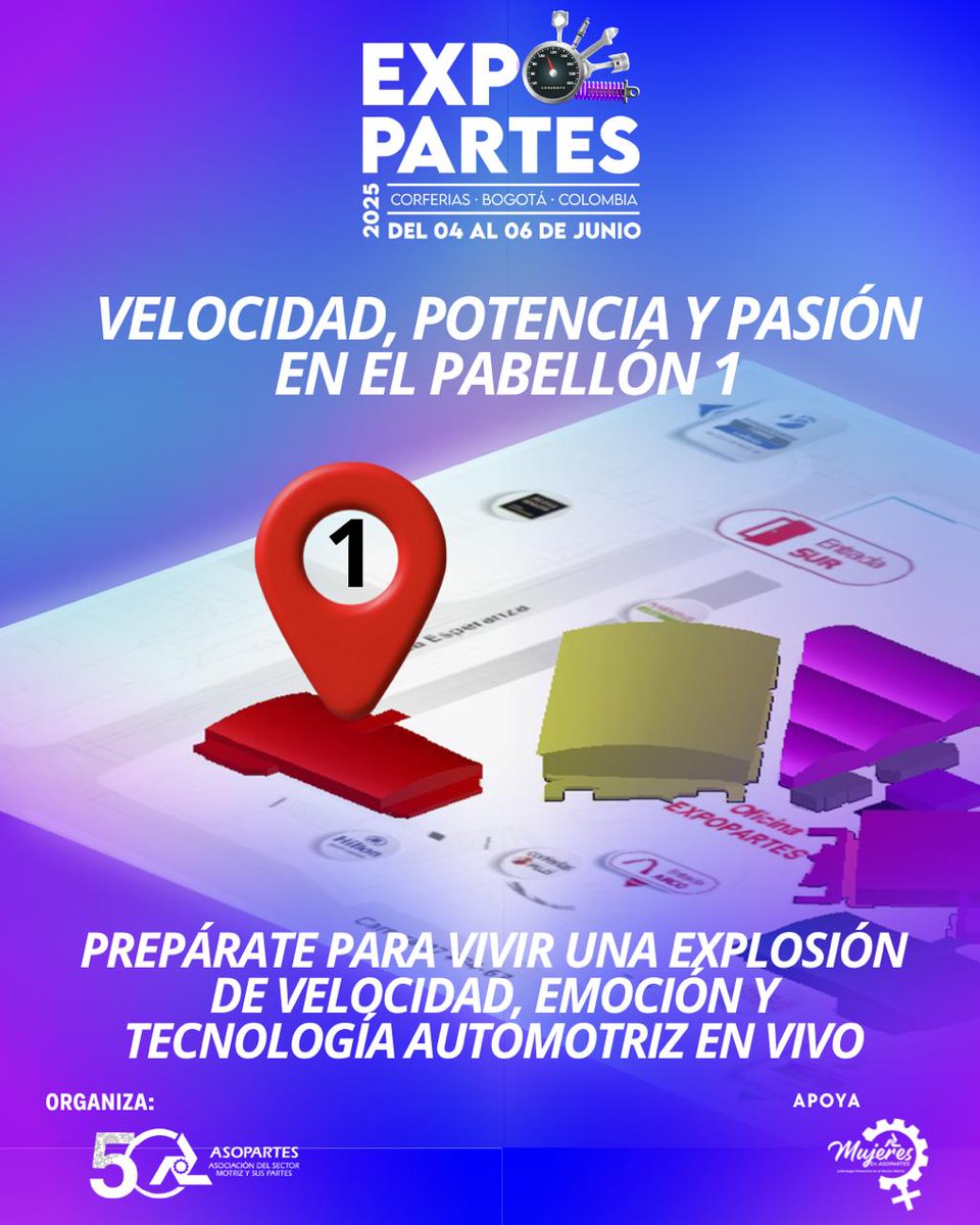 🏁 En el Pabellón 1 de #EXPOPARTES2025 el motor no solo suena… ¡late fuerte!
🚗 Velocidad, emoción y pura adrenalina del 4 al 6 de junio en Corferias.
#MotorsportEnExpopartes #HacemosLatirElMotor 💓