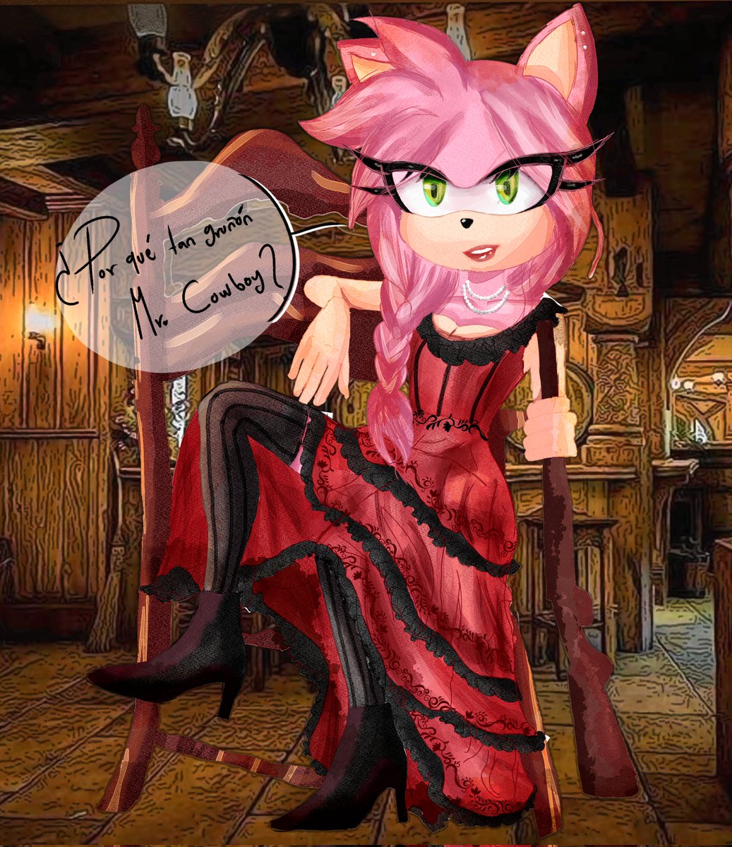 Tread carefully, Sheriff... Because the beauty you wear like a rose hides the sharp edges of its thorns
— Rosa, La Chicana 🌹❤️‍🔥.

#SonicTheHedgehog #amyrose #SonAmy #Sonicsherrif #fanart