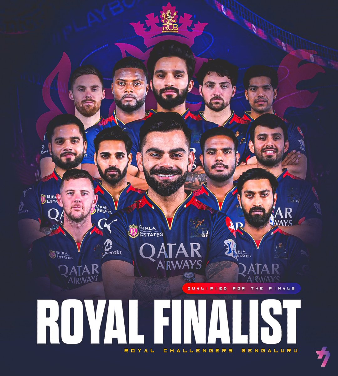 MRajavanthi's tweet photo. Royal Challengers Bengaluru (RCB) have officially qualified for their FOURTH IPL FINAL in history! Here’s the journey:
•🏆 2o25 #RCB https://t.co/kgOjRppjJB