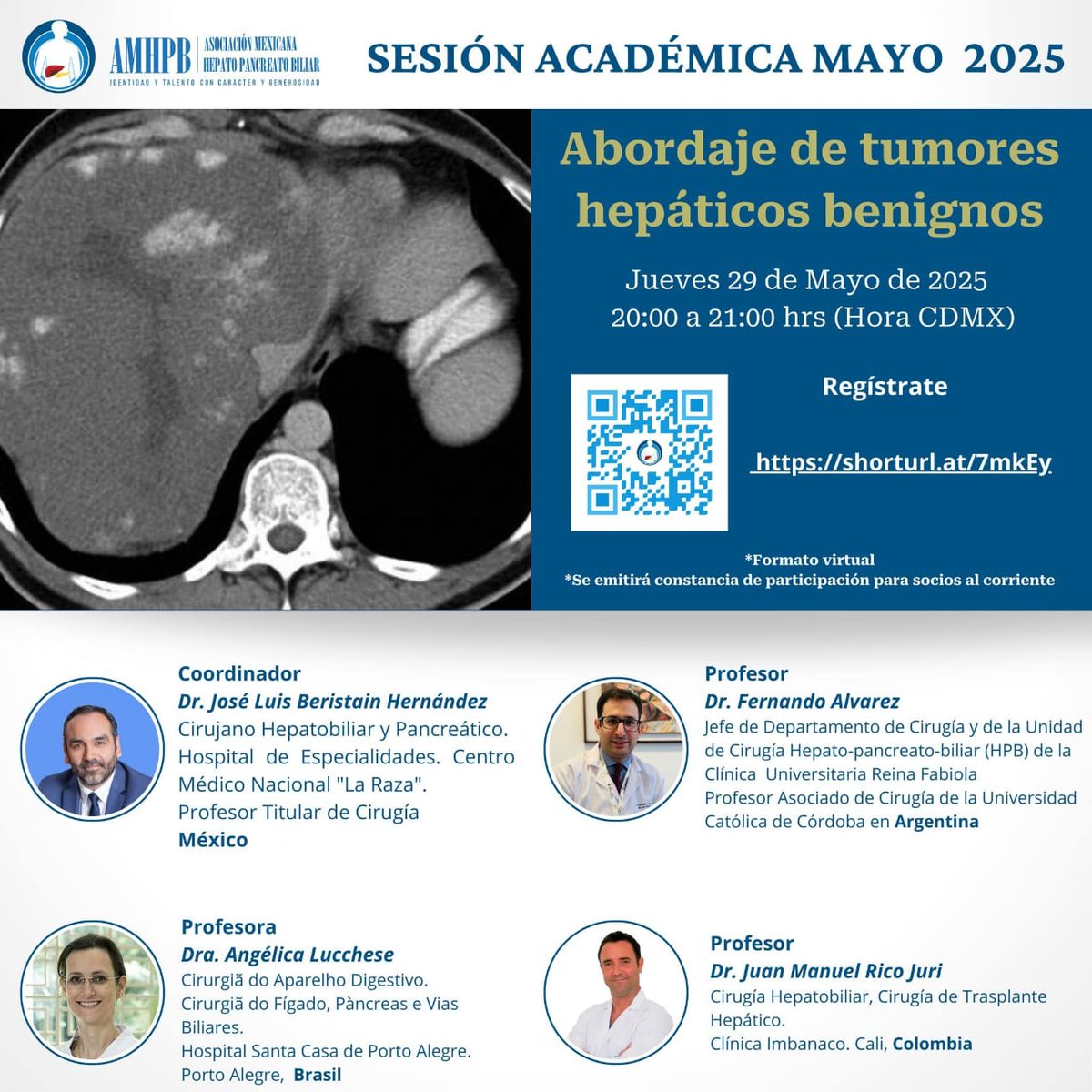 Hoy tenemos sesión de la AMHPB

"Abordaje de tumores hepáticos benignos⁣"

Jueves 29 de mayo⁣
20:00 hrs (Hora Cdmx)

¡Acompáñanos!

𝗥𝗲𝗴í𝘀𝘁𝗿𝗮𝘁𝗲 𝗮𝗾𝘂í  shorturl.at/7mkEy