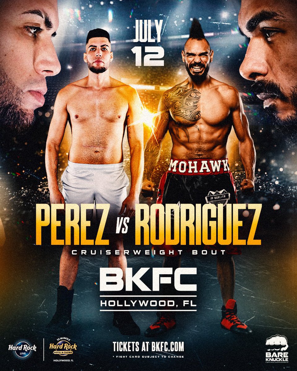 MORE FIGHTS ADDED (and more to come!) for July 12 at <a href="/HardRockHolly/">Seminole Hard Rock Hollywood</a>! Tix on sale at BKFC.com!

#BKFC78