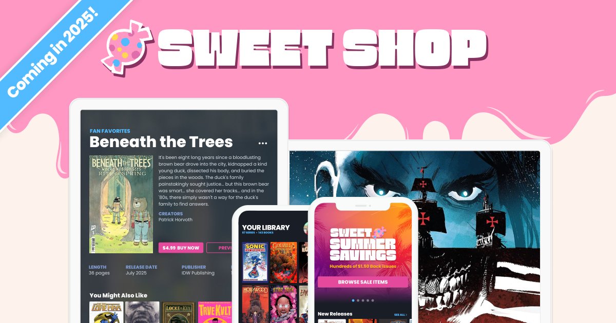Lotusland Comics is on Threads (@comicslotusland) on Twitter photo New Comics Reading App Sweet Welcomes IDW Publishing Ahead of Launch
<a href="/IDWPublishing/">IDW Publishing</a>
lotuslandcomics.com/2025/05/new-co… New Comics Reading App Sweet Welcomes IDW Publishing Ahead of Launch
<a href="/IDWPublishing/">IDW Publishing</a>
lotuslandcomics.com/2025/05/new-co…