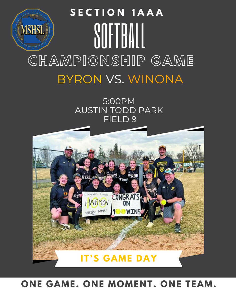 Cristina Zabel (@cristina_zabel) on Twitter photo Section Championship Game Day!!
All the training, the grind - it comes down to this. We know you will leave it all out there. We are so proud of you <a href="/ByronSoftball/">Byron Bears Softball</a> Section Championship Game Day!!
All the training, the grind - it comes down to this. We know you will leave it all out there. We are so proud of you <a href="/ByronSoftball/">Byron Bears Softball</a>