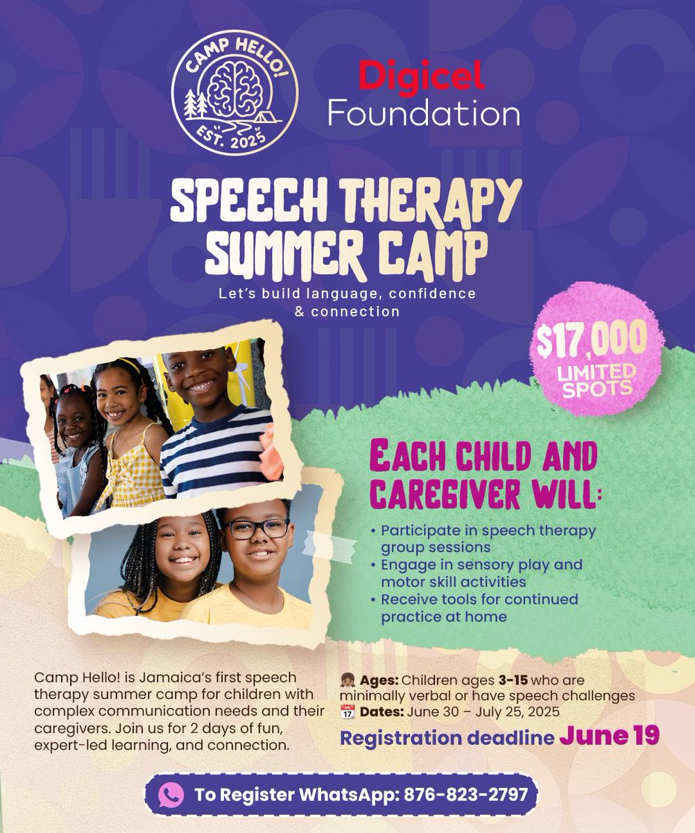 After months of planning I’m excited to share my dream with you. Introducing Jamaica’s first summer camp dedicated to children with complex communication needs! Help me spread the word about Camp Hello!!!