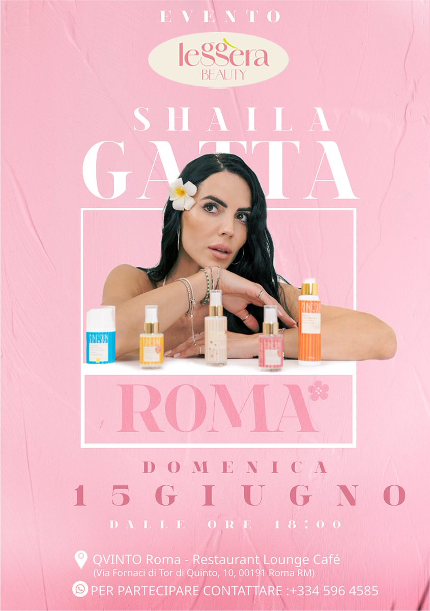 LEGGERA A ROMA IL 15 GIUGNO🫧

E’ tutto ufficiale, a breve Shaila la ufficializzerà di persona ☺️

nel frattempo, contattate il numero per essere inseriti nella lista e sul gruppo di whatsapp. 

🤍🌸 

#shailenzo #miao #shaila #pussycats