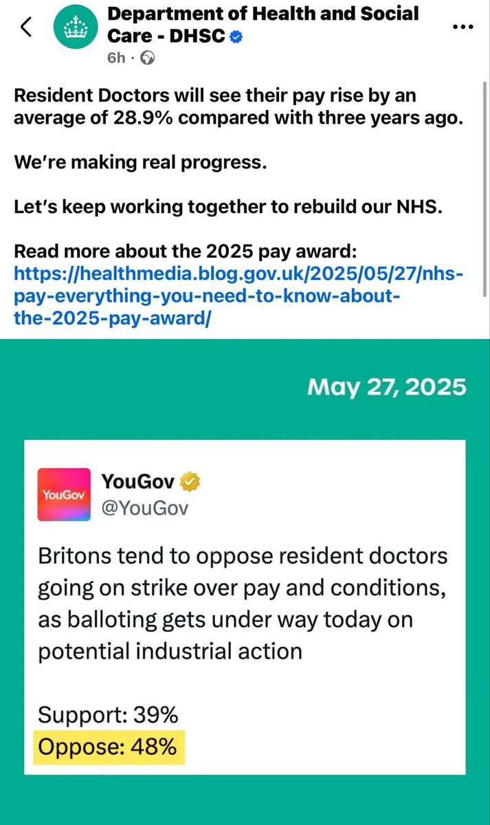 Train drivers give 0 fucks about public opinion. 

Doctors shouldn't either. 

Strike and get what you're worth.