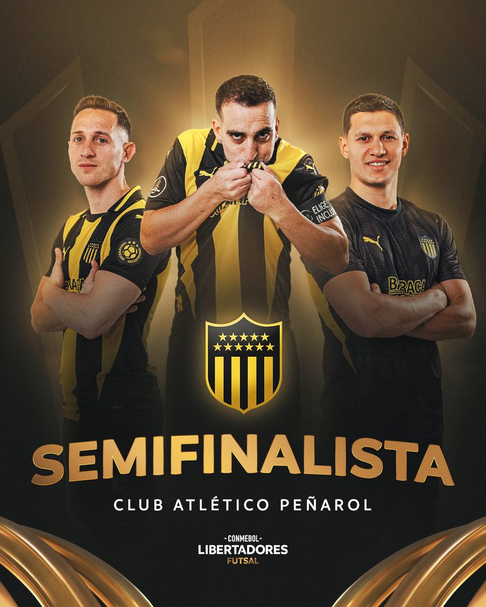 🟡⚫️🏆 ¡Entre los cuatro mejores de la CONMEBOL #LibertadoresFS está <a href="/FutbolSalaCAP/">PEÑAROL | Fútbol Sala Masculino</a>!