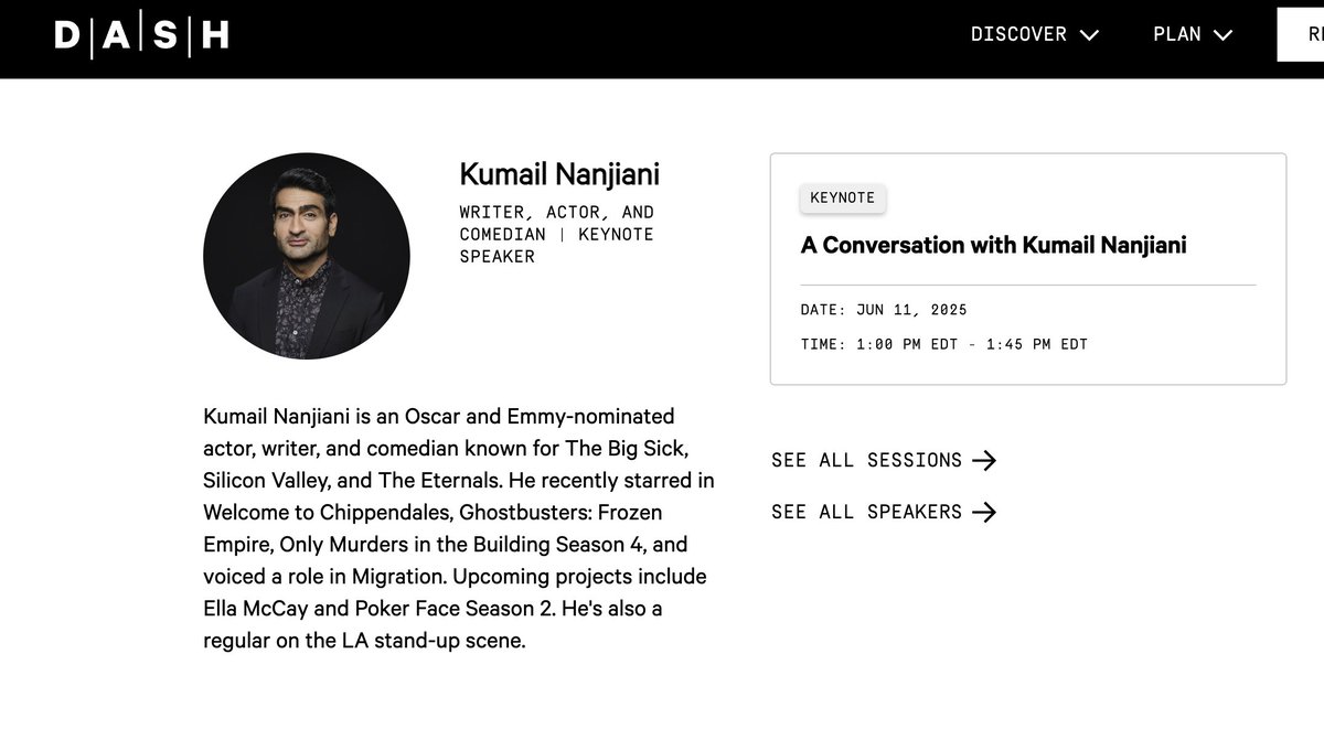 Why is Kumail Nanjiani the keynote speaker at Datadog's conference? <a href="/datadoghq/">Datadog, Inc.</a>