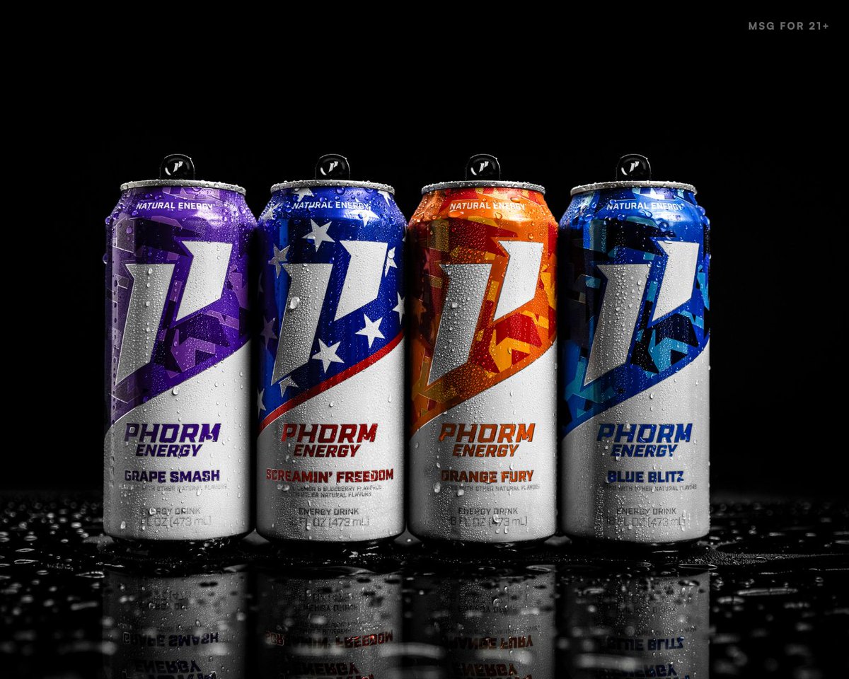 AnheuserBusch's tweet photo. The future of energy drinks just leveled up.

Introducing @PhormEnergy! More than just an energy drink – it’s a powerful partner for those committed to unlocking their full potential.

We’re bringing big energy, big flavor &amp; even bigger plans. This is just the beginning.⚡️ https://t.co/SUqxlVvq4G