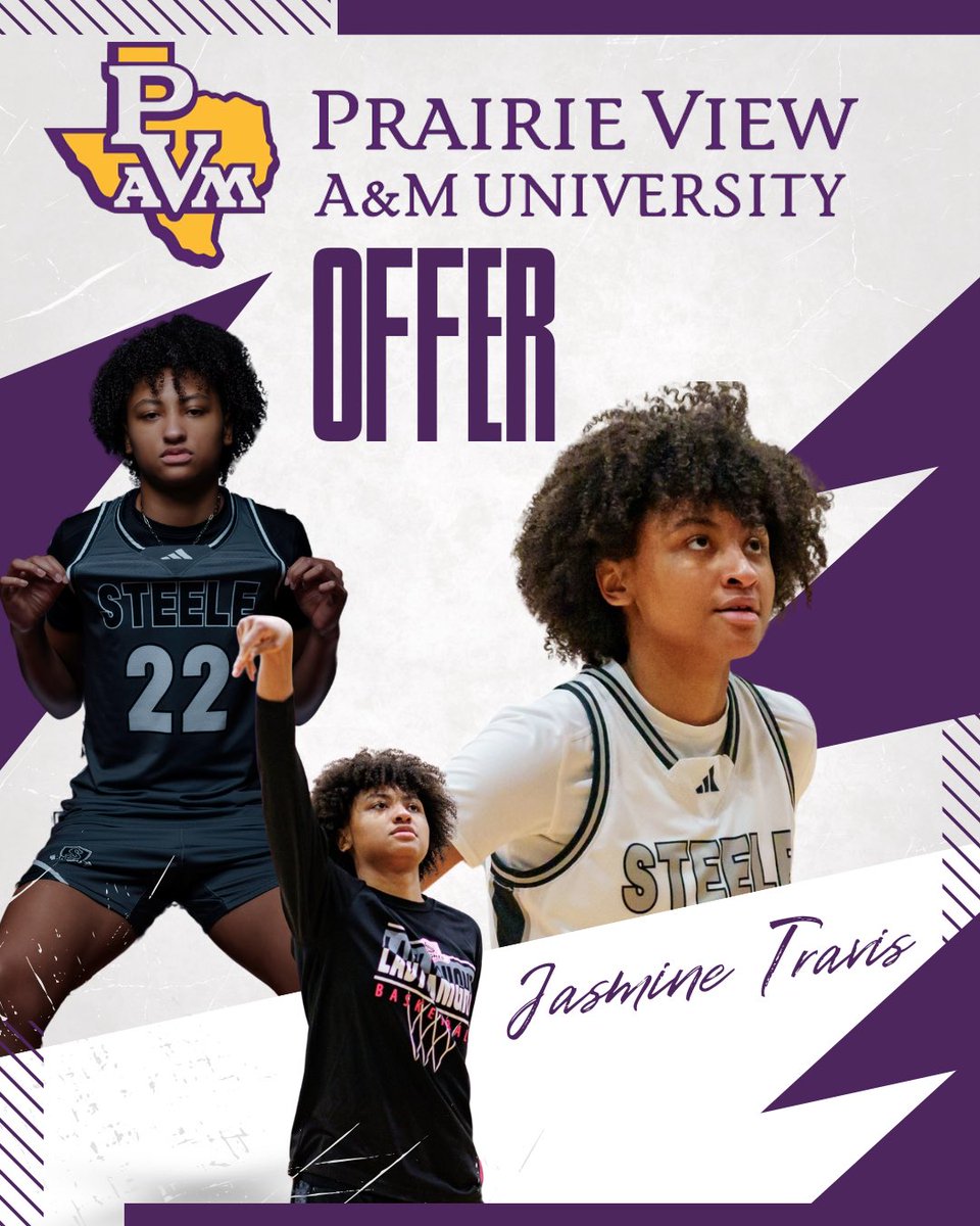Jasmine Travis (@jasmine_travis0) on Twitter photo After a great conversation with <a href="/CoachTaiDill/">Tai Dillard Mouton</a>, I’m excited to announce that I have received an offer from <a href="/PVAMU/">Prairie View A&M</a>. Thank you to all the coaches for believing in me! <a href="/SAFinestbball/">SA Finest Basketball</a> <a href="/slkbasketball/">Steele Girls Bball</a> After a great conversation with <a href="/CoachTaiDill/">Tai Dillard Mouton</a>, I’m excited to announce that I have received an offer from <a href="/PVAMU/">Prairie View A&M</a>. Thank you to all the coaches for believing in me! <a href="/SAFinestbball/">SA Finest Basketball</a> <a href="/slkbasketball/">Steele Girls Bball</a>