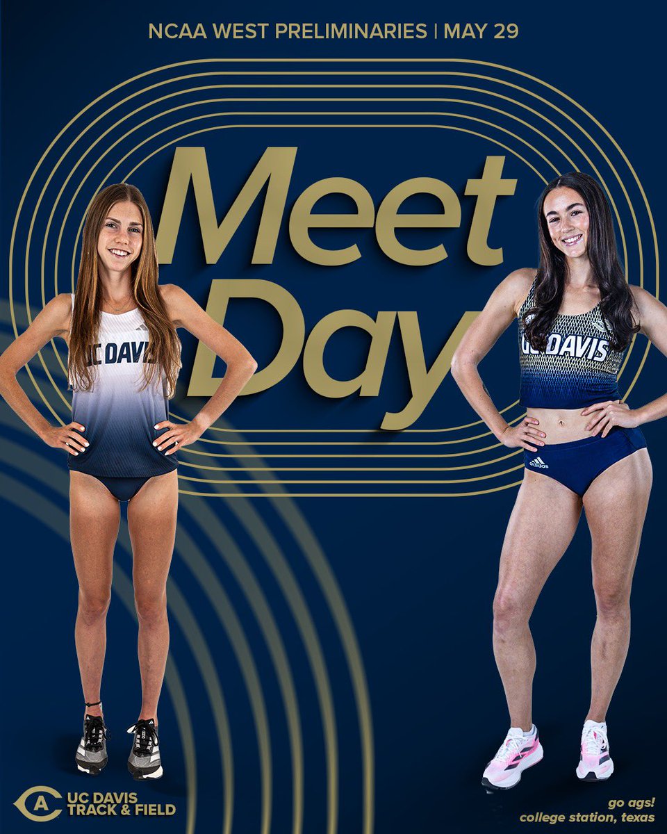 Best of luck to our two Aggies representing at the NCAA West preliminaries! 

Women’s 400 m dash at 5:25 PM (7:25 CDT)
Women’s 10,000 m run at 7:10 PM (9:10 CDT)

📍 College Station, Texas
📊 link on website
🎥 available through ESPN
