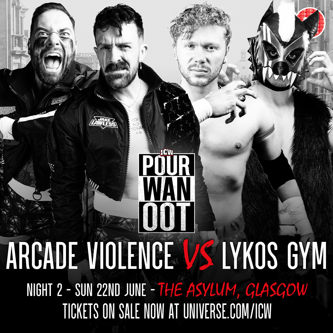 ANNOUNCEMENT: Lykos Gym make their ICW debut against Arcade Violence Sunday on Sunday 22 June. Weekend and single day tickets available now at universe.com/icw