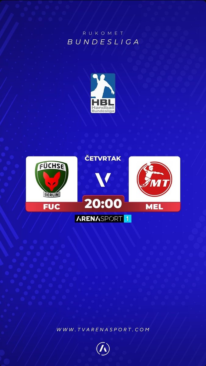 Ko pobedi u derbiju na pragu je istorijske titule u Bundes ligi!
<a href="/FuechseBerlin/">Füchse Berlin</a> <a href="/mthandball/">MT Melsungen</a> 
#handball <a href="/arenasport_tv/">Arena Sport TV</a> <a href="/SretenR/">Sreten Rašković</a>