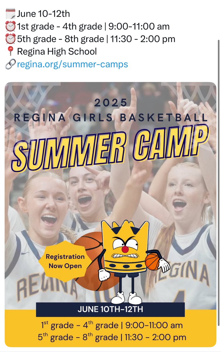 Rogers_1532's tweet photo. Start the summer off right by playing some basketball! Sign up today and bring a friend as camp is approaching quickly! 🤩 https://t.co/G3TvrfFwsd