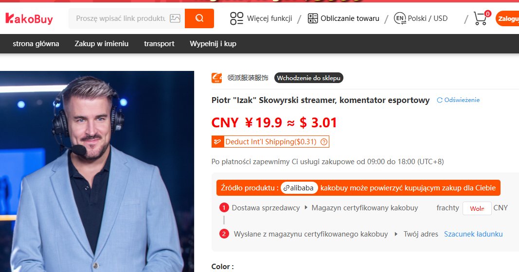 Już nawet Izaka da się kupić z kakobuya xd