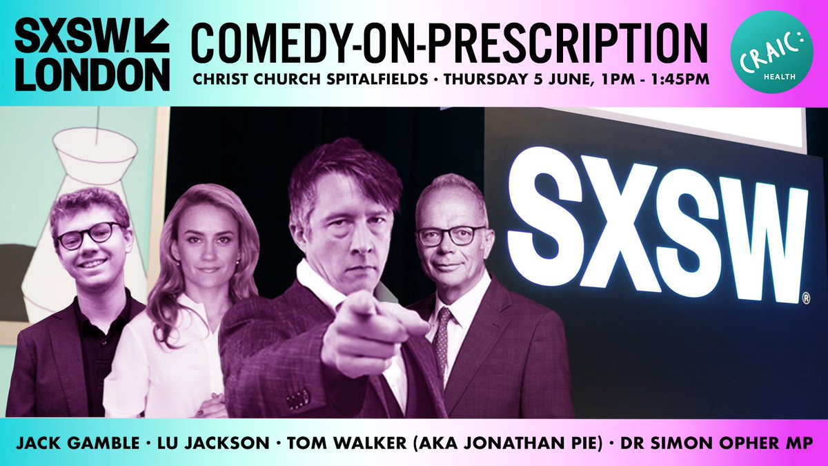Louisa Jackson (@langulin) on Twitter photo Thrilled to be joining Tom Walker aka <a href="/JonathanPieNews/">Jonathan Pie</a>, Dr Simon Opher <a href="/UKLabour/">The Labour Party</a> + Jack Gamble <a href="/_CFTA/">Campaign for the Arts</a> for Craic's fierce, funny + culturally urgent conversation at @SXSW London about comedy as healthcare—we will prove laughter is the best medicine. #comedyonprescription Thrilled to be joining Tom Walker aka <a href="/JonathanPieNews/">Jonathan Pie</a>, Dr Simon Opher <a href="/UKLabour/">The Labour Party</a> + Jack Gamble <a href="/_CFTA/">Campaign for the Arts</a> for Craic's fierce, funny + culturally urgent conversation at @SXSW London about comedy as healthcare—we will prove laughter is the best medicine. #comedyonprescription