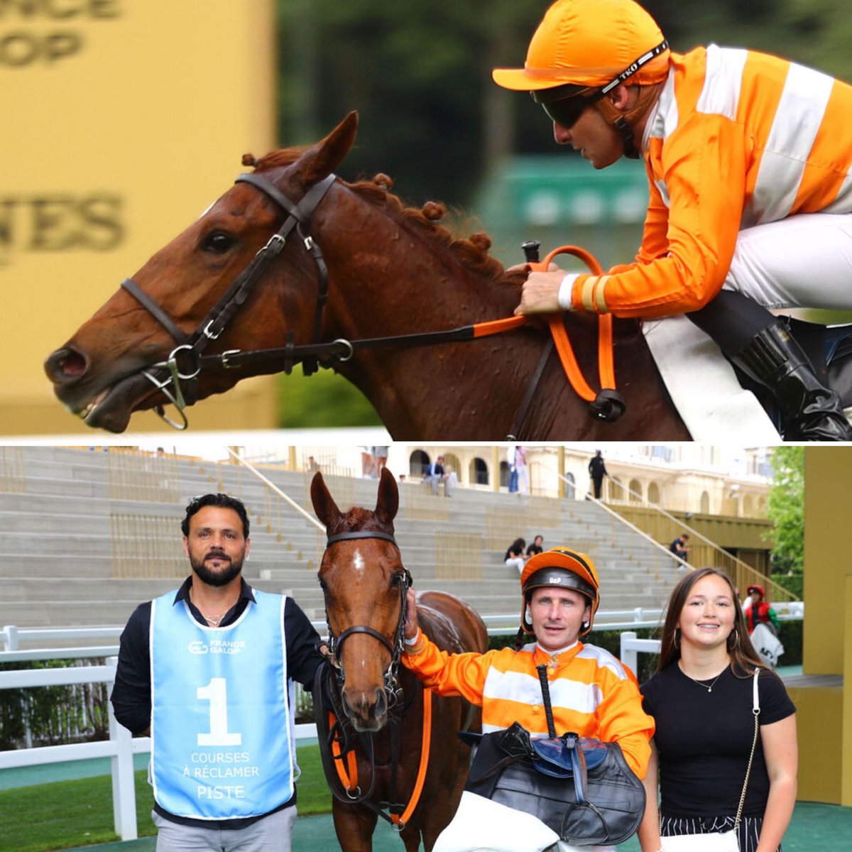 🌙Victoire à <a href="/paris_longchamp/">ParisLongchamp</a> 🥳
Merci à la team J. Andreu et à M. JC. Seroul 🎩👏🏻👏🏻👏🏻
🥇ÉLUSIVE BELARDO
Prix des Jeuxdis - À. Récl. - 1600m
Merci à <a href="/SandraBiloe/">Biloé Joaillerie Monte-Carlo</a> &amp; <a href="/eqwinapp/">EQWIN</a>, nos partenaires, pour leur soutien 🪽
#galop #jockey #passionjob ❣️ #jeuxdi 
📸Scoopdyga
