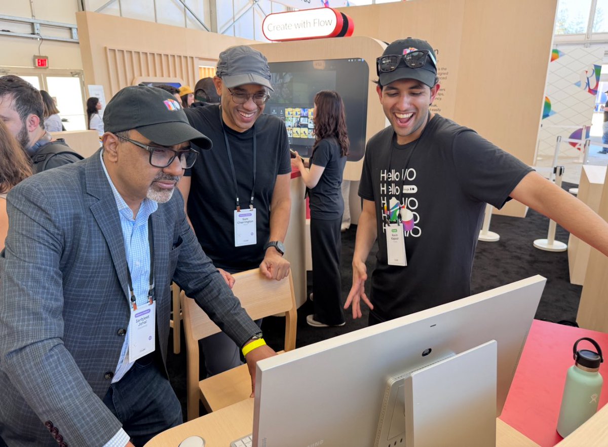 sarbjeetjohal's tweet image. Last week at #GoogleIO: Veo 3 is an amazing model. Here we are playing with a Veo 3 (in Flow Studio) demo at Google IO, last week.