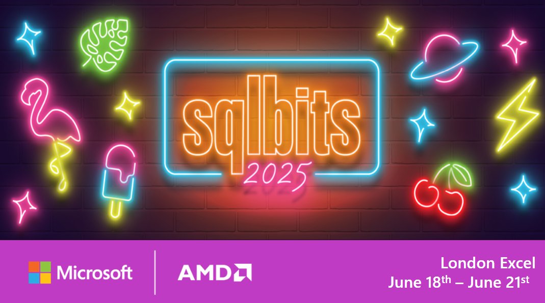So bright you’ll need shades😎. Join us <a href="/SQLBits/">SQLBits</a> June 18th - June 21st at the London ExCel. Use code microsoft10 for a discount. Register today! events.sqlbits.com/2025/begin