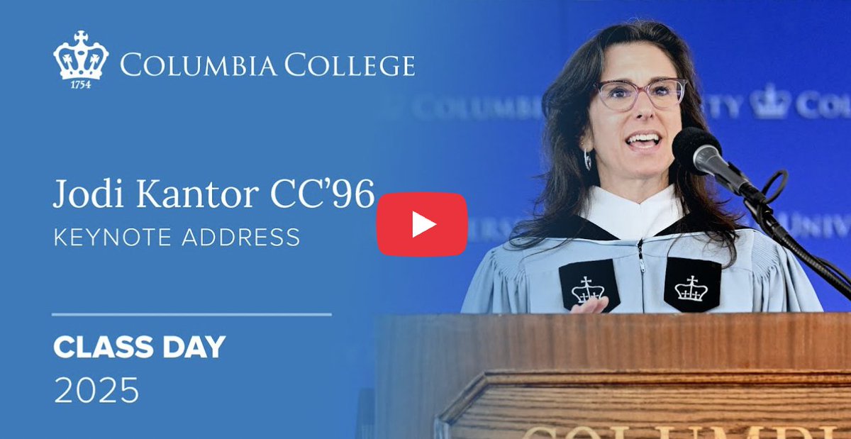 jodikantor's tweet image. Last week I had the honor and challenge of giving the Columbia Class Day address. I knew it couldn't be a regular speech, so I started with a confession. Thank you to everyone who listened and here's a text version, easier/faster for us olds to consume. college.columbia.edu/news/class-day…