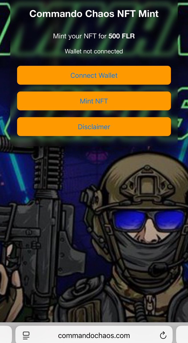 Commando_Chaos_'s tweet photo. It’s time to mint a Commando! Get 500 FLR and Mint. #nft #flare #crypto https://t.co/vkQTXImPhR