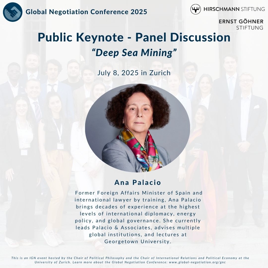 📢 We’re excited to announce our Keynote Speaker for the #GNC2025:
Ana Palacio, former Foreign Minister of Spain and an influential voice in international law and #diplomacy.

🗓️ Date: Friday, July 8, 2025
📍 Location: Zurich &amp; Online
🎙️ This is a public event.