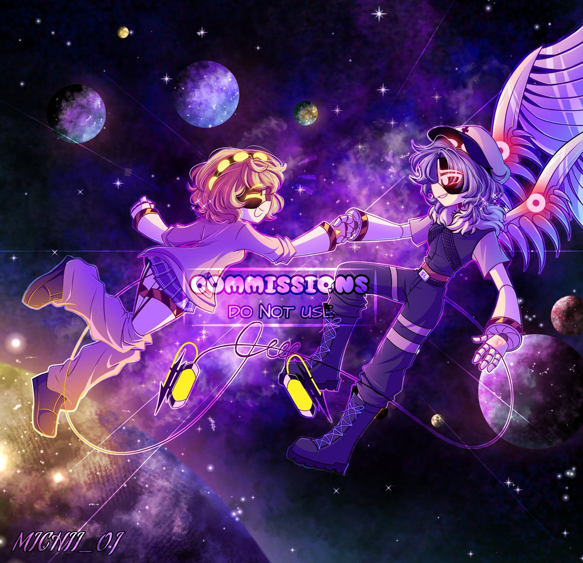 MICHII_OJ's tweet image. Lost in Orbit, Found in You...~❤️

#OpenCommissions #CommissionsArt #OCsArt #MurderDrones