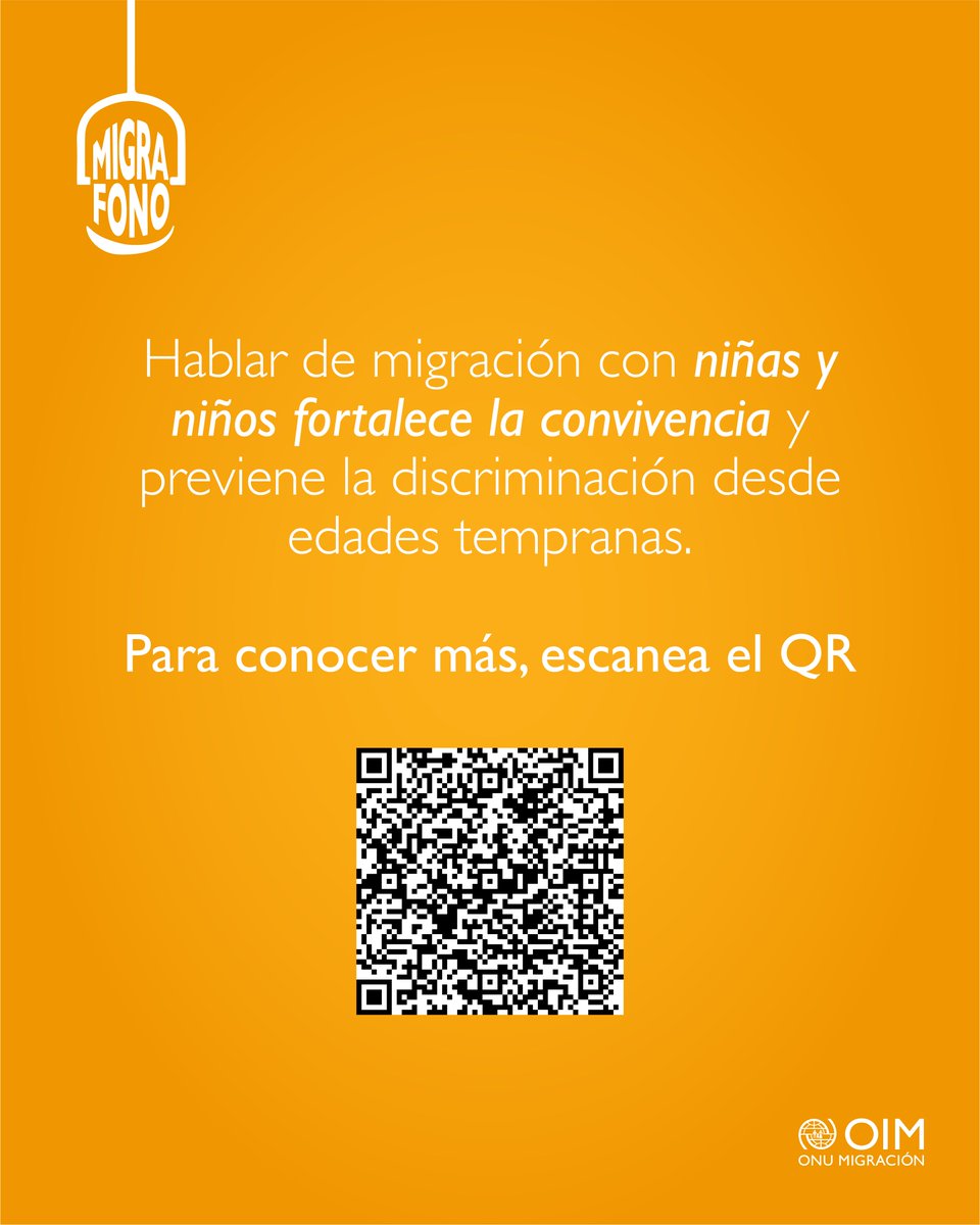 👉Hablar de migración con niñas y niños no siempre es fácil, pero hacerlo con empatía contribuye a construir una cultura de paz.

En este #Migráfono te compartimos consejos para abordar el tema con comprensión y cariño.