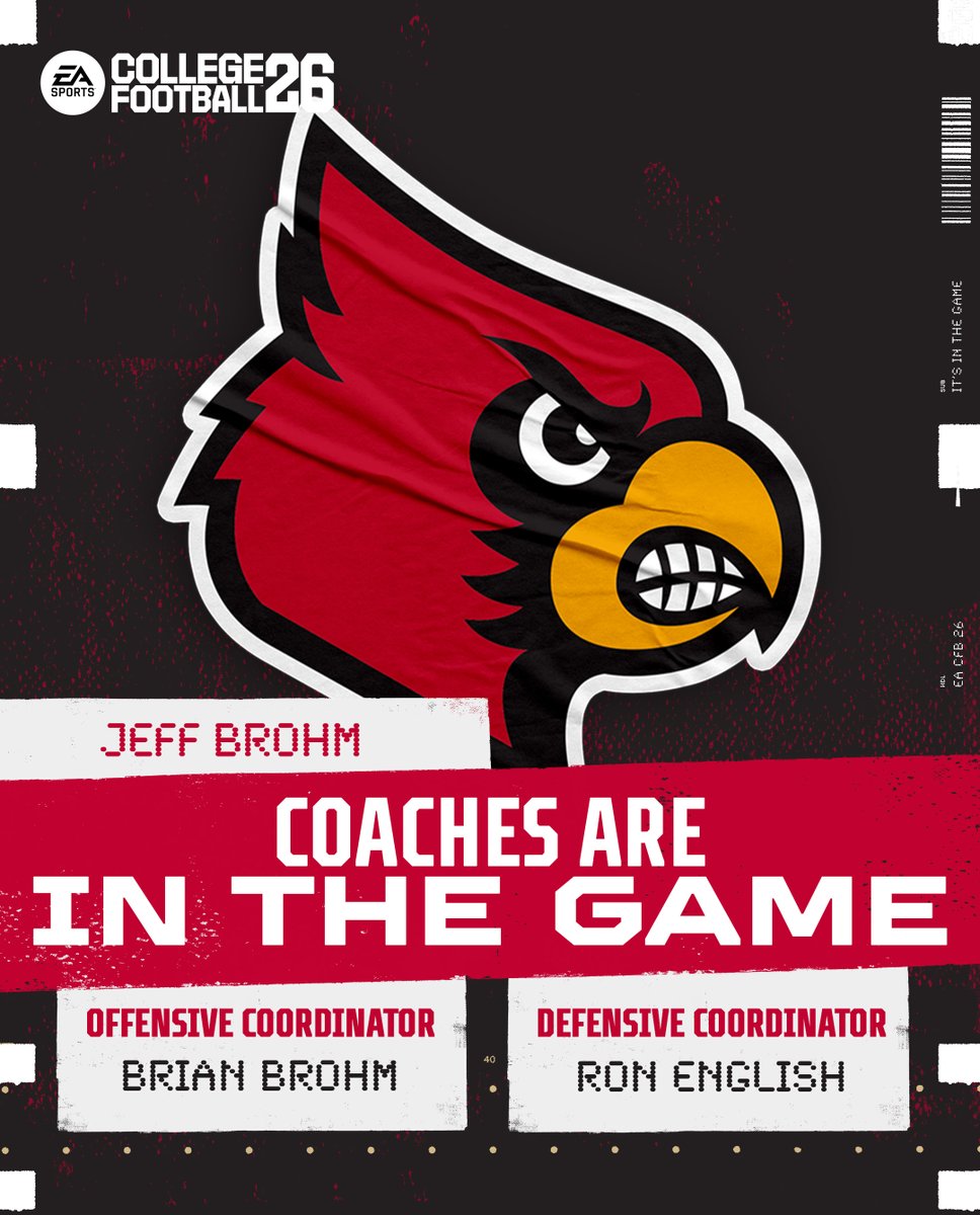 They're in the game 🎮

- <a href="/JeffBrohm/">Jeff Brohm</a> 
- <a href="/BrianBrohm/">Brian Brohm</a> 
- <a href="/CoachRonEnglish/">Ron English</a> 

#GoCards x #CFB26
