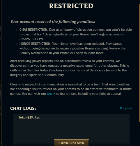 crime to write in party chat