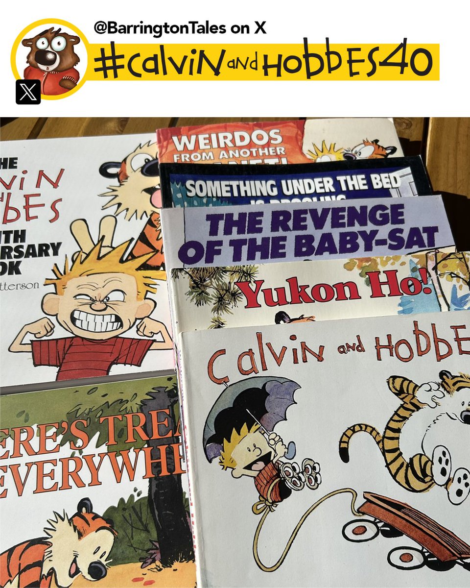 GoComics (@gocomics) on Twitter photo "Still got 'em. All the way back to book 1 from 1987... Was sooooo excited to get this.' —<a href="/BarringtonTales/">Gregory Barrington</a> captures that pure joy of discovering "Calvin and Hobbes"! What book got you hooked?
Share your collection with #CalvinandHobbes40 📚✨ "Still got 'em. All the way back to book 1 from 1987... Was sooooo excited to get this.' —<a href="/BarringtonTales/">Gregory Barrington</a> captures that pure joy of discovering "Calvin and Hobbes"! What book got you hooked?
Share your collection with #CalvinandHobbes40 📚✨