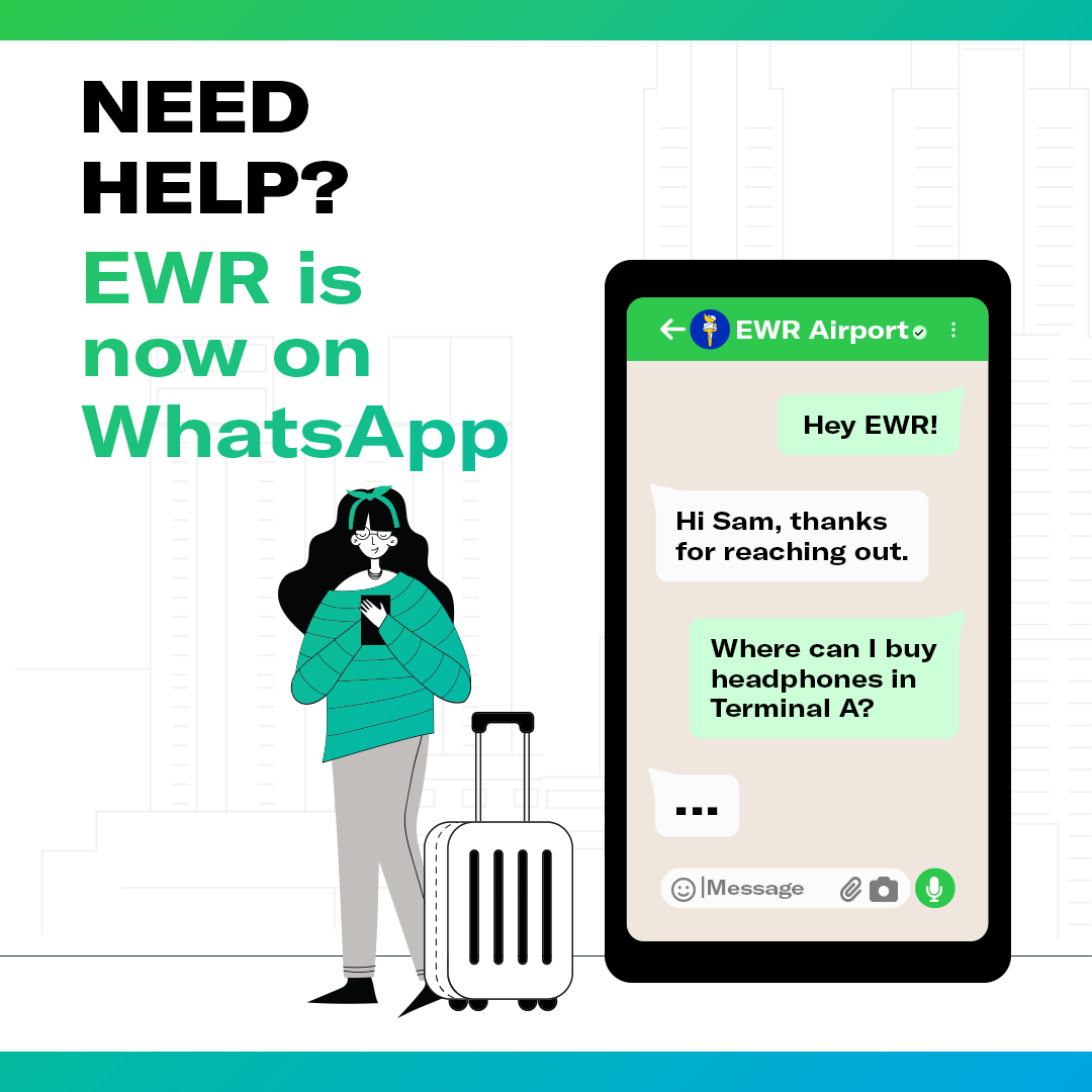 Newark Liberty International Airport (@ewrairport) on Twitter photo Need help? <a href="/EWRairport/">Newark Liberty International Airport</a> is on WhatsApp!
Our team is online 7 days a week, from 7am to 11pm ET.
Message us if there’s anything we can do to help with your journey today: ow.ly/A4t750UmEAU Need help? <a href="/EWRairport/">Newark Liberty International Airport</a> is on WhatsApp!
Our team is online 7 days a week, from 7am to 11pm ET.
Message us if there’s anything we can do to help with your journey today: ow.ly/A4t750UmEAU