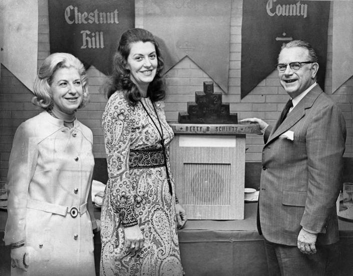 Temple College of Education and Human Development (@templecehd) on Twitter photo Archival photo from 1972: "Dr. Betty B. Schantz, Assistant Dean for University-School Relations for Temple University's College of Education, received the first award presented by Temple's Faculty Women's Club."
Source: Temple UniversityLibrary Digital Collections Archival photo from 1972: "Dr. Betty B. Schantz, Assistant Dean for University-School Relations for Temple University's College of Education, received the first award presented by Temple's Faculty Women's Club."
Source: Temple UniversityLibrary Digital Collections