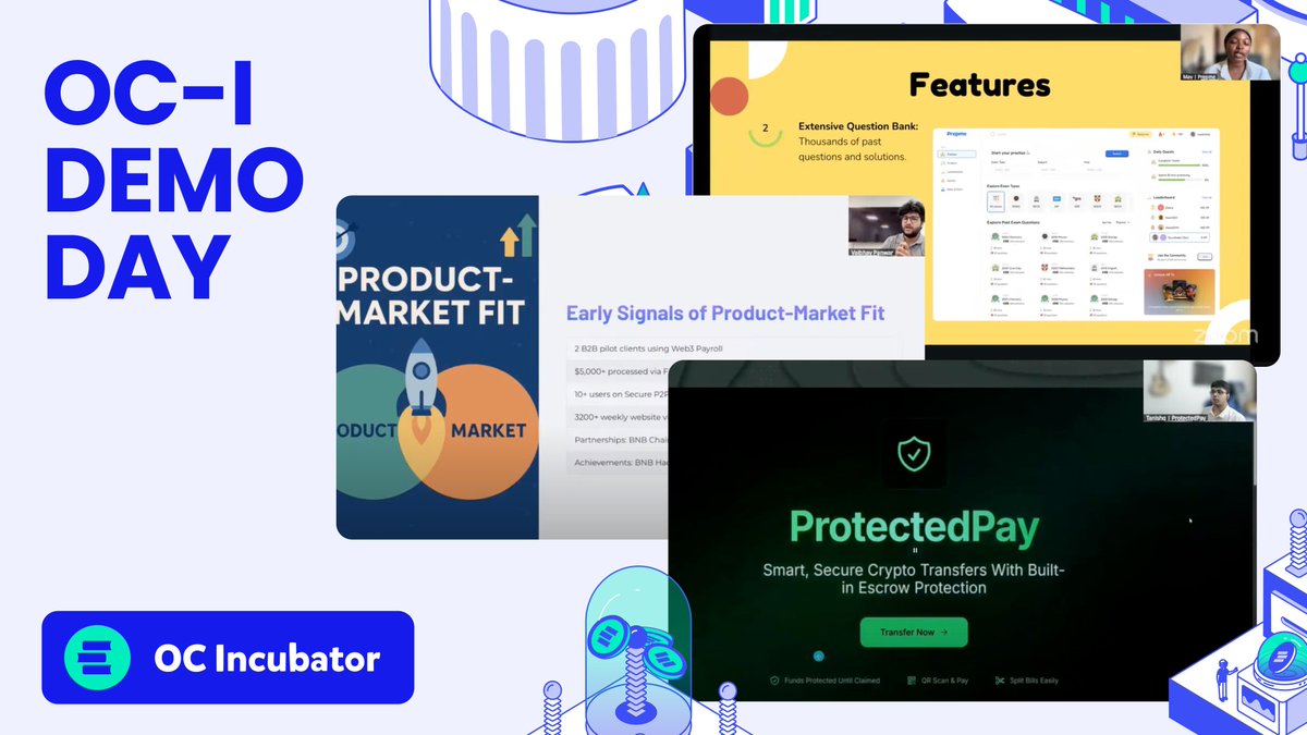 OC-I Demo Day was straight fire 🔥

Cohort 2’s dApps pitched hard, chasing funding and partnerships to build the future of on-chain learning.

Missed the livestream? Watch every moment on YouTube 📺⤵️