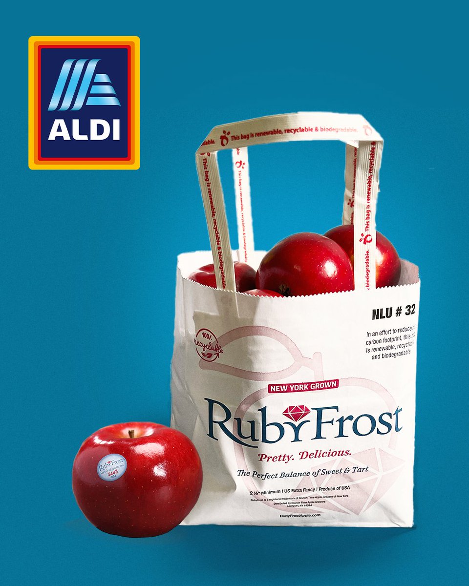RubyFrostApple's tweet image. RubyFrost fans in New York and Florida: your favorite apples are available at @AldiUSA! Add them to your cart with this week’s #ALDIFinds 🛒