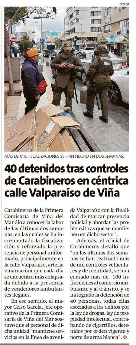 🚨 40 detenidos en Viña del Mar tras operativo de Carabineros. Desde la Multigremial de Valparaíso valoramos acciones que refuerzan la seguridad.
#Seguridad #MultigremialValparaíso