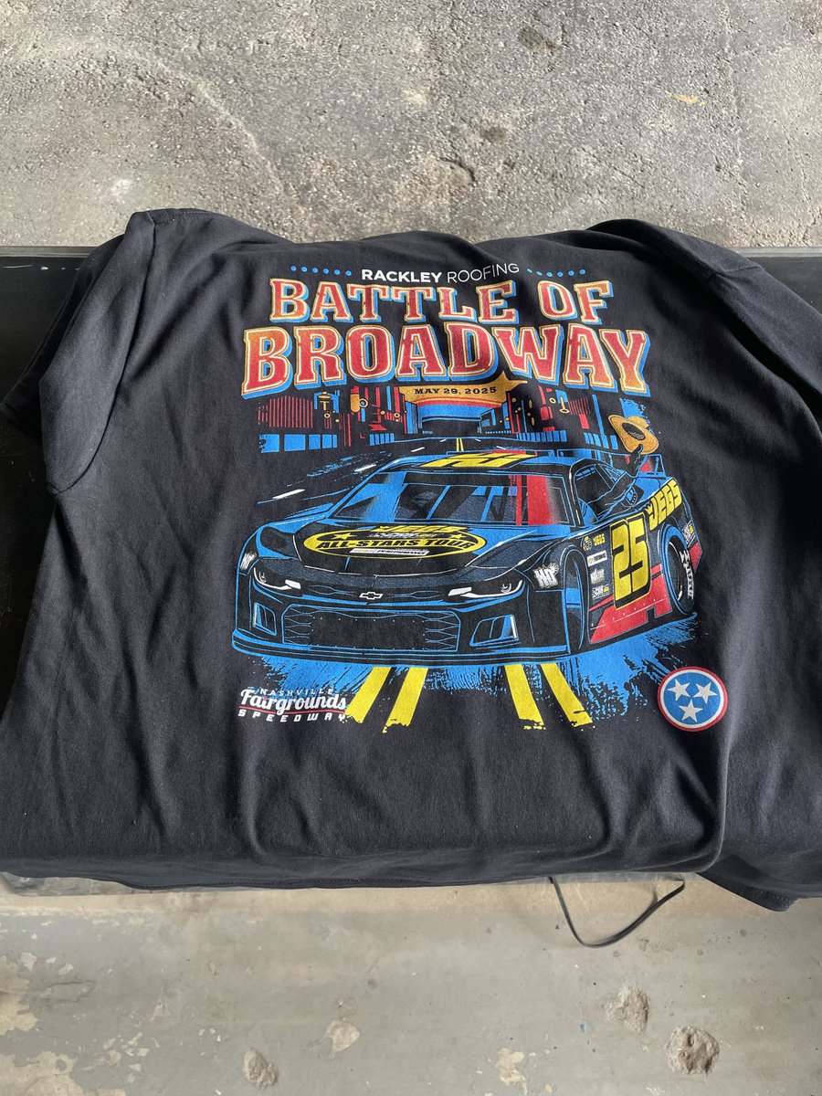 Rackley Roofing Battle of Broadway merchandise will be available today at Nashville Fairgrounds Speedway! 

Stop by and grab them before they’re gone!
