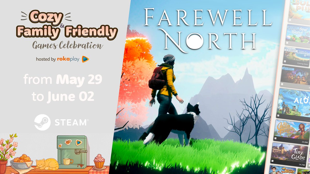 kylewbanks's tweet image. The Cozy & Family Friendly Games Celebration is on ☕✨
If you’re into cozy games, sayyy a narrative driven adventure where you play as a border collie restoring color to the world at 30% off, then check out @cozycelebration!