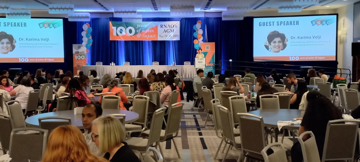 Thank you Dr Karima Velji for a fantastic keynote at today's <a href="/RNAO/">RNAO</a> Student Leadership Luncheon at the 100year RNAO AGM. The power of students is limitless. <a href="/DorisGrinspun/">Dr. Doris Grinspun 🇨🇦 RN, PhD, FAAN, O.ONT</a>  <a href="/mish_rey/">Michelle Rey</a> <a href="/Julia__Fine/">Julia</a>