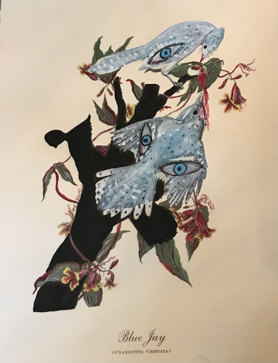 "She gazes anew at the starred
Ceiling of Grand Central,
algae-green with grime."

"Green" by Susana H. Case
Artwork By Rachel Coyne "Blue Jay"
Issue 24 2022

#WritingKicksGlass #TBT #Poetry