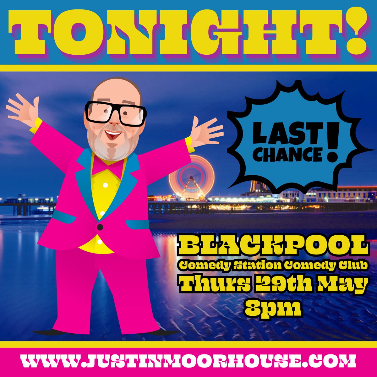 Justin Moorhouse (@justinmoorhouse) on Twitter photo BLACKPOOL! 🍦🎢
Last chance to grab some tickets for my brand new UK tour as I return to <a href="/blackpoolcomedy/">Comedy Station Comedy Club</a> TONIGHT!
📅 Thu 29th May
⏰️ 8pm
🔗: justinmoorhouse.seetickets.com/tour/justin-mo…
#blackpool #lancashire BLACKPOOL! 🍦🎢
Last chance to grab some tickets for my brand new UK tour as I return to <a href="/blackpoolcomedy/">Comedy Station Comedy Club</a> TONIGHT!
📅 Thu 29th May
⏰️ 8pm
🔗: justinmoorhouse.seetickets.com/tour/justin-mo…
#blackpool #lancashire